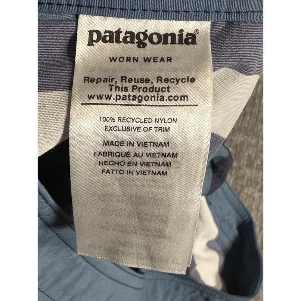PATAGONIA BOYS BOARDSHORTS WAVEFARER WATER RIBBON BIG NETTLE GREEN 67817 SIZE 18